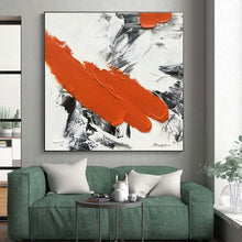Load image into Gallery viewer, Orange, Gray, and White Impasto Acrylic Art - Perfect for Contemporary Gallery &amp; Vibrant Dining Room LargeART0617
