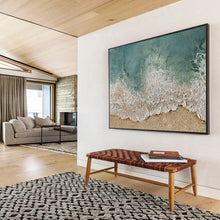 Load image into Gallery viewer, “Aerial Beach View” - Realistic - Inspired Abstract Acrylic, Great for Coastal Bedroom and Beach House DLZ252

