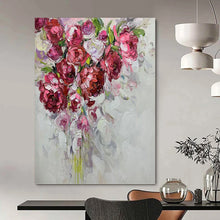 Load image into Gallery viewer, “Impasto Pink Flower Bouquet” - Vibrant Floral Art on Canvas DKH1464
