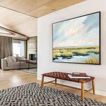 Load image into Gallery viewer, Soft - Toned Marshland Abstract Painting on Canvas - “Quiet Wetlands” DKH664
