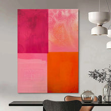 Load image into Gallery viewer, Pink &amp; Orange Color Block Abstract, Ideal for Vibrant Bedroom &amp; Creative Studio LargeART1479
