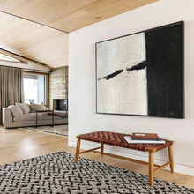 Load image into Gallery viewer, Textured Black - and - White Abstract Art for Minimalist Hallway &amp; Contemporary Gallery DKH177

