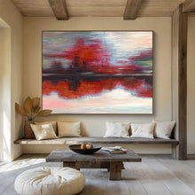 Load image into Gallery viewer, Red - Toned Abstract Landscape Painting On Canvas DKH384
