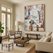 Load image into Gallery viewer, “Textured Urban Abstract Collage” - Multicolor Abstract Art on Canvas DKH1302
