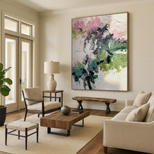 Load image into Gallery viewer, “Impasto Floral Bouquet” – Textured Flower Oil Painting with Pink &amp; Green Hues DTP271
