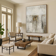 Load image into Gallery viewer, Massive Gray Textured Abstract with Gold Acrylic for Industrial - Chic Loft &amp; Luxury Hotel Suite LargeART0356
