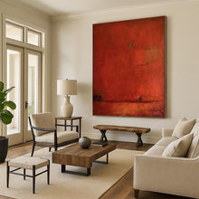 Load image into Gallery viewer, “Warm Red Monochrome” - Deep Red, Rust Abstract Art on Canvas DKH1117
