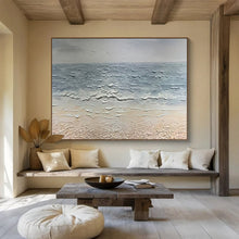 Load image into Gallery viewer, Textured Sea “Calm Shore” Painting on Canvas, Minimalist Ocean Art DKH865
