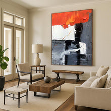 Load image into Gallery viewer, “Crimson Clash: Monochrome Drama” Abstract Painting on Canvas, Modern Office Accent DKH1058
