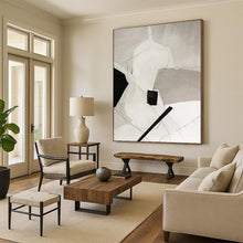 Load image into Gallery viewer, White - Black Geometric Shapes Acrylic Art - Suited for Scandinavian - style Home &amp; Artistic Bedroom LargeART0559
