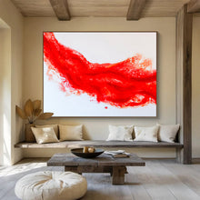 Load image into Gallery viewer, Bold Red Abstract Painting on Canvas DKH568
