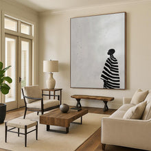 Load image into Gallery viewer, Black - White Abstract Silhouette Art, Perfect for Modern Gallery Wall &amp; Thoughtful Study LargeART2040

