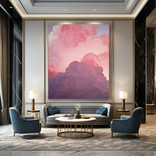 Load image into Gallery viewer, Pink &amp; Purple Cloud Abstract Painting, Perfect for Dreamy Nursery &amp; Relaxing Reading Nook LargeART1438
