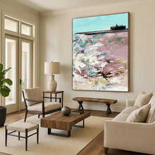 Load image into Gallery viewer, Abstract Coastal Reverie – Turquoise, Pink, Purple, and Green Seaside Abstract DTP198
