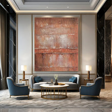 Load image into Gallery viewer, Large - Scale Hand - painted Rustic Brown Layers Acrylic Art for Industrial - Inspired Living Rooms LargeART0214
