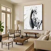 Load image into Gallery viewer, Oversized Hand - painted Monochrome Textured Strokes Acrylic Art for Industrial - Chic Hallways LargeART0242
