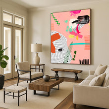Load image into Gallery viewer, Playful Pink Abstract Mosaic, Ideal for Girly Teen Bedroom &amp; Quirky Boutique LargeART2006
