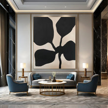 Load image into Gallery viewer, Black - Beige Flower - Shaped Abstract Acrylic Art, Fit for Bedroom Night Area &amp; Cozy Lounge LargeART0993
