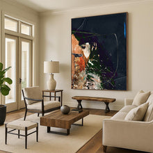 Load image into Gallery viewer, “Midnight Collage” - Dark background with vibrant, layered paint and shapes DTP170
