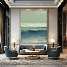 Load image into Gallery viewer, Green - Blue Abstract Layers Painting, Perfect for Nature - Inspired Living Room &amp; Calming Yoga Studio LargeART1378
