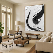 Load image into Gallery viewer, “Dynamic Black Strokes” – Jagged black impasto on white, varied textures DTP377
