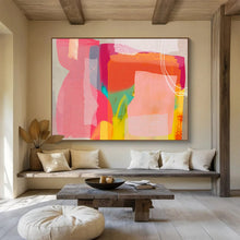 Load image into Gallery viewer, Color - Block Abstract Painting with Pastel Hues for Modern Bedroom &amp; Art Café DKH201
