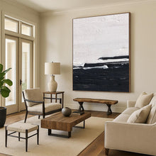 Load image into Gallery viewer, “Black &amp; White Horizon” – Thick black and white, textured horizontal lines DTP402
