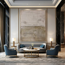 Load image into Gallery viewer, Light Gray Textured Abstract Art for Scandinavian - style Office &amp; Serene Home Library LargeART0957
