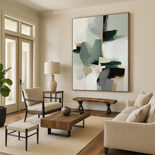 Load image into Gallery viewer, Large Soft Green and Gray Abstract - Great for Bohemian Café &amp; Nature - Loving Office LargeART0746
