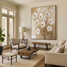 Load image into Gallery viewer, Abstract Painting 3D Textured White Flower Art for Hallway &amp; Nursery Decor LargeART2155
