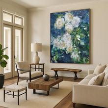 Load image into Gallery viewer, Impressionistic White Roses Art for Romantic Bedroom &amp; Floral - Themed Café LargeART0892
