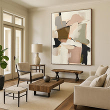 Load image into Gallery viewer, Large Repeated Soft Shape Collage - Ideal for Minimalist Living Room &amp; Serene Spa LargeART0762
