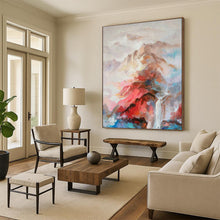 Load image into Gallery viewer, “Romantic Mountain Landscape in Color” - Pink, Blue, Purple Scenic Art on Canvas DKH1348
