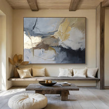 Load image into Gallery viewer, Gray Gold White Harmony Abstract Painting DKH519
