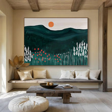 Load image into Gallery viewer, Minimalist Mountain Sunset Abstract Painting for Modern Bedroom &amp; Nature - Inspired Office DKH224
