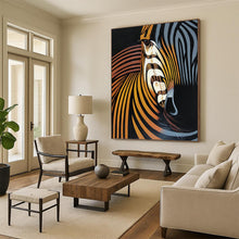 Load image into Gallery viewer, “Color - Swirled Zebra” - Vibrant Striped Animal Art on Canvas DKH1447
