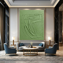 Load image into Gallery viewer, Large - Scale Hand - painted Textured Green Relief Acrylic Art for Nature - Themed Hallways LargeART0192
