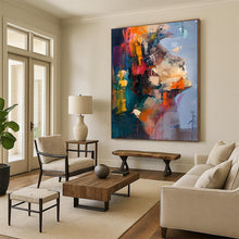 Load image into Gallery viewer, “Fragmented Portrait” – Abstract Figure Oil Painting with Color Blocks DTP285
