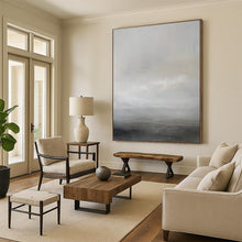Load image into Gallery viewer, “Gray Horizon” – Gray &amp; White Abstract Acrylic with Subtle Textures DTP064
