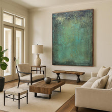 Load image into Gallery viewer, Teal and Brown Textured Field Acrylic Art - Perfect for Earthy - toned Spa &amp; Nature - inspired Library LargeART0641
