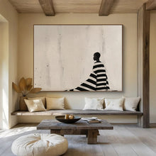 Load image into Gallery viewer, Dramatic Silhouette Abstract Painting for Modern Hallway &amp; Thoughtful Study DKH228
