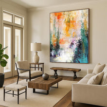 Load image into Gallery viewer, Hand - painted Substantial Warm - Hued Abstract Landscape Acrylic Art for Cozy Family Rooms LargeART0006
