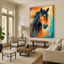 Load image into Gallery viewer, Expressive Abstract Horse Art, Bold Color - Contrasted Painting for Equestrian Lounge &amp; Energetic Home Gym LargeART2210
