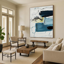 Load image into Gallery viewer, Large - Scale Blue Abstract Art for Modern Living Room &amp; Coastal Office LargeART0484
