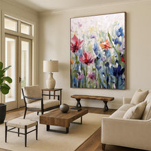 Load image into Gallery viewer, Colorful Impasto Floral Abstract Painting, Ideal for Bright Kitchen &amp; Cozy Sunroom LargeART2145
