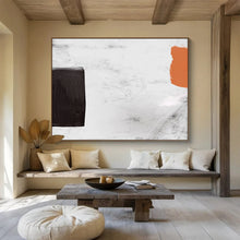 Load image into Gallery viewer, Bold Black - White - Orange Abstract Acrylic painting DLZ146
