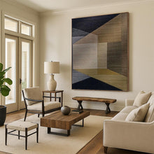 Load image into Gallery viewer, “Geometric Earth Tone Art” - Brown, Grey, Gold Abstract Art on Canvas DKH1134
