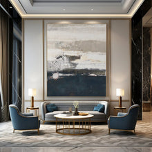 Load image into Gallery viewer, Hand - painted Massive Gray - Blue Textured Abstract Acrylic Art for Artistic Living Rooms LargeART0131
