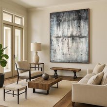 Load image into Gallery viewer, Massive Gray - Blue Abstract Texture Acrylic for Serene Bedroom LargeART0296
