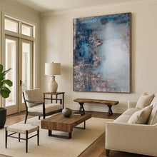 Load image into Gallery viewer, Hand - painted Large - scale Blue and Gray Muted Abstract Acrylic Art for Calm Waiting Rooms LargeART0021
